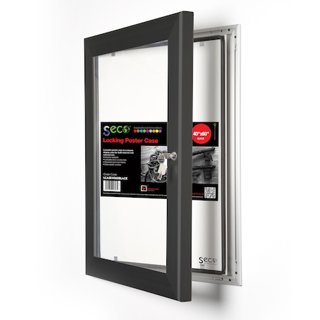 Seco Locking Poster Case, 40" x 60", Black LCASE4060BLACK